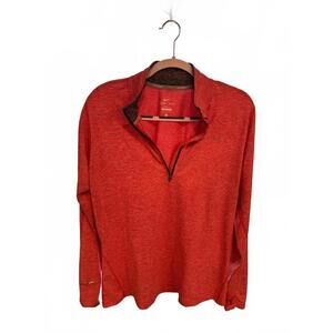Nike Dri-FIT Red Long Sleeve Quarter Zip Pullover - XL